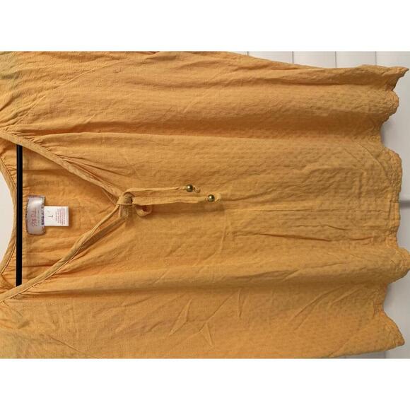 Stella Parker orange short sleeve blouse size L - Picture 2 of 4